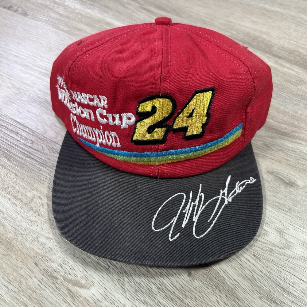 VTG 1995 Jeff Gordon Snapback Hat NASCAR Winston Cup Red Black Cap Made in USA
